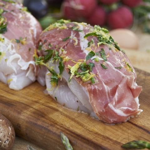 True Free Range Chicken Stuffed Proscuitto Breast